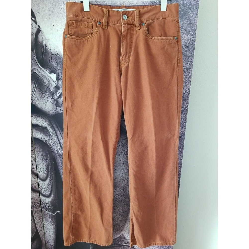 Men's Express Precision Fit Brown Cotton Straight Leg Pants Size 30W‎ 30L